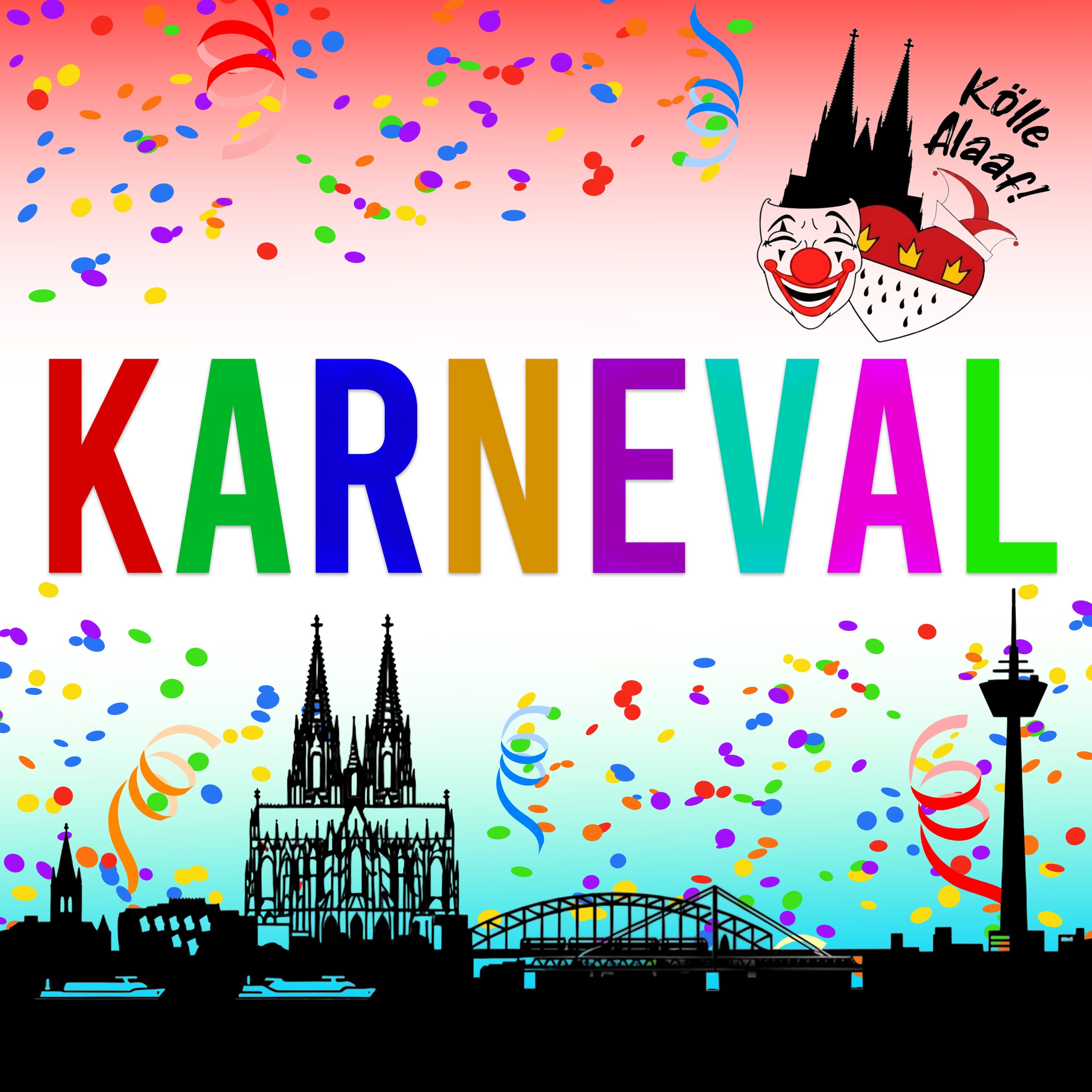* KARNEVAL || Fasching, Fastnacht, Alaaf, Helau, Jeck, Jeckenparty, Karnevalsparty, Schunkeln, Stimmungsmusik, Feierlaune, Gute-Laune-Hits, Mitsinghit logo