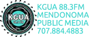 Logo da KGUA 88.3 - Community Radio Gualala, CA